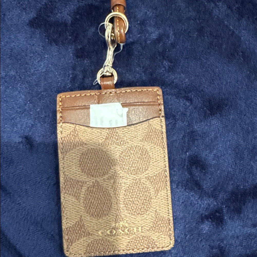 Coach Brown Leather lanyard